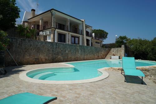 a villa with a swimming pool and a house at Masseria Le Terrazze di Serranova in Serranova
