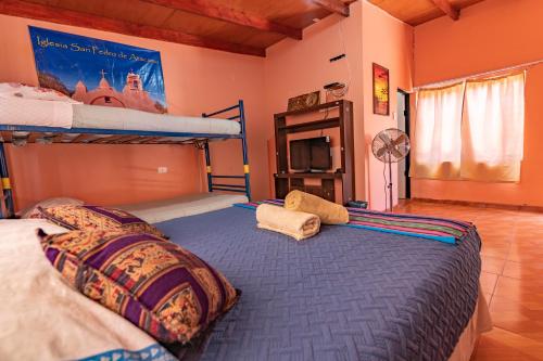 Cama ou camas em um quarto em Hostal Nuevo Sol y Viento