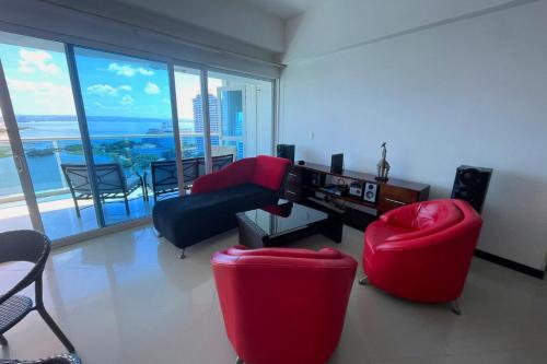 Гостиная зона в Apartamento en Cartagena con Espectacular Vista en El Laguito Bocagrande