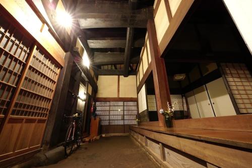 a hallway of a library with a bike parked in it at Hoshi no Yadori - Vacation STAY 89344v 