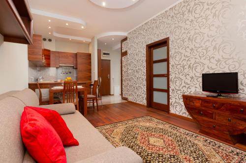 Kuchyň nebo kuchyňský kout v ubytování Apartments Chełmońskiego Warsaw Ursus by Noclegi Renters