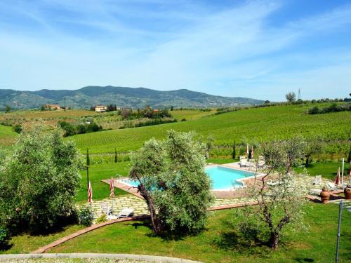una vista aérea de una piscina en un campo en Holiday Home Borgo Fontana-7 by Interhome, en Cerreto Guidi