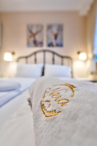 Cama o camas de una habitación en Nera lux apartman