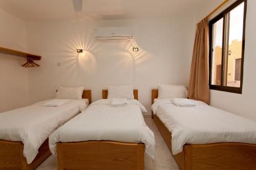 Tempat tidur dalam kamar di Arab Divers Dive Center and Bed & Breakfast