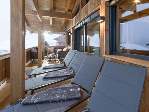 Χώρος καθιστικού στο Chalet zum Schneider Mascht