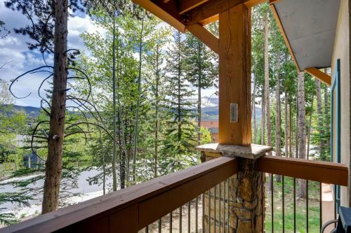 a balcony with a view of the woods at Los Pinos - Luxury Breckenridge SkiCondo in Breckenridge