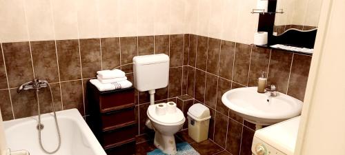 a bathroom with a toilet and a sink at Bulevar in Brčko
