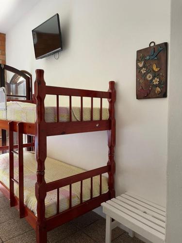 Barequeçaba Praia Hotelにあるベッド