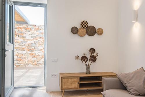 Posezení v ubytování Bracket House Paros