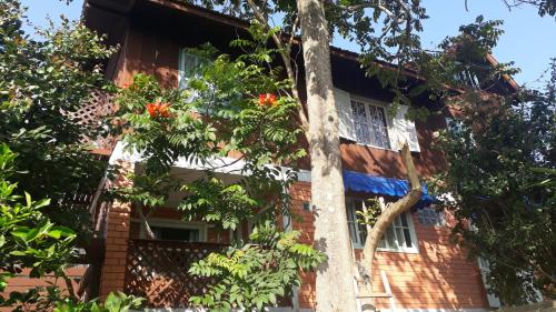 a house with a tree in front of it at Solar da Lagoa in Florianópolis