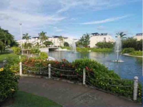 阿卡普尔科Acapulco Marina diamante departamento con alberca y club náutico的池塘景喷泉
