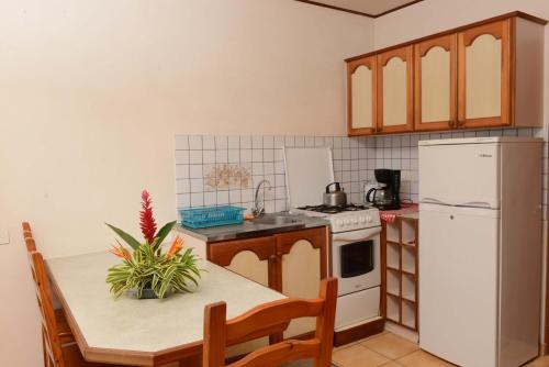 Pension de famille HITI MOANA VILLAにあるキッチンまたは簡易キッチン