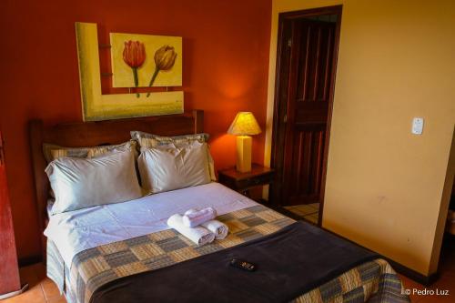 Postel nebo postele na pokoji v ubytování Hotel Chalés Terra Nova