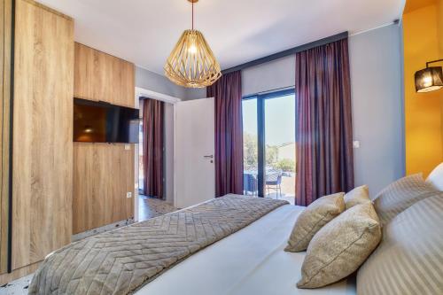 Posteľ alebo postele v izbe v ubytovaní Luxury apartments