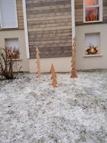 chalet des pierres opalines durante el invierno