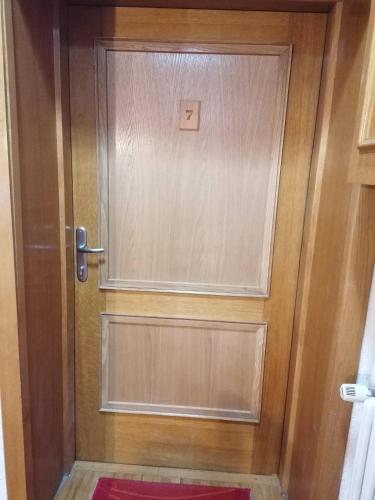 a close up of a wooden door at Guest House Villa Rankovic in Brzeće