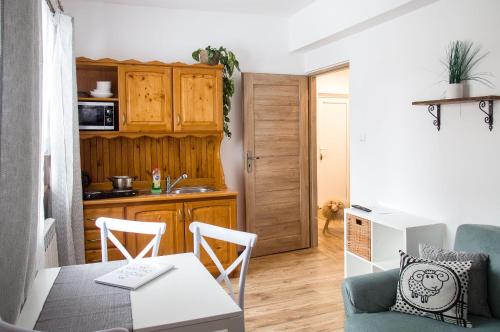 Η κουζίνα ή μικρή κουζίνα στο Miedzy Owcami B&B