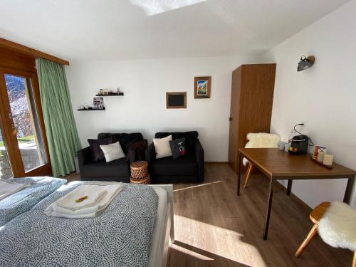 Posezení v ubytování Haus Alpalin - adjacent studios 'Mischabel', cosy, central