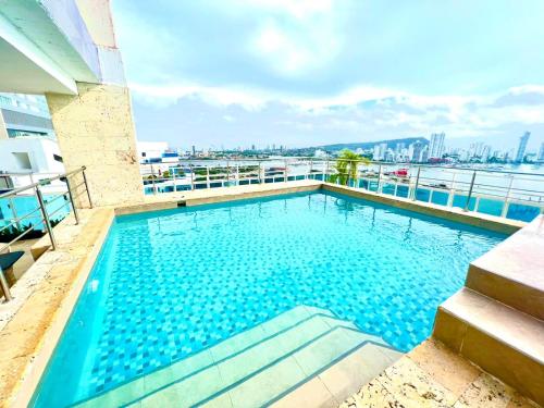 a swimming pool on the top of a cruise ship at Hotel Cartagena Premium in Cartagena de Indias