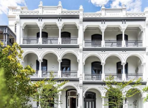 an image of a white building with balconies at Hotel Challis Potts Point in Sydney