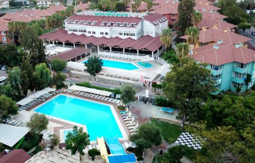 an aerial view of a resort with a swimming pool at Armas Green Fugla Beach in Avsallar