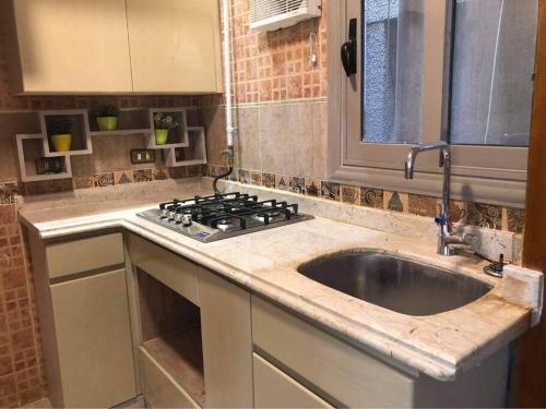 A kitchen or kitchenette at Lovely gorgeous apartment among green Maadi
