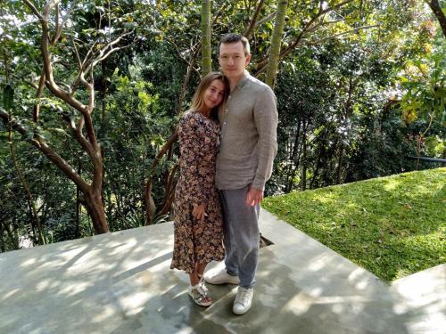 a man and a woman posing for a picture at Ovitiyas Bandarawela in Bandarawela