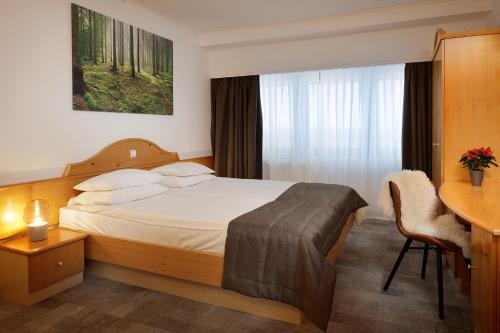 Voodi või voodid majutusasutuse Hotel Planja toas