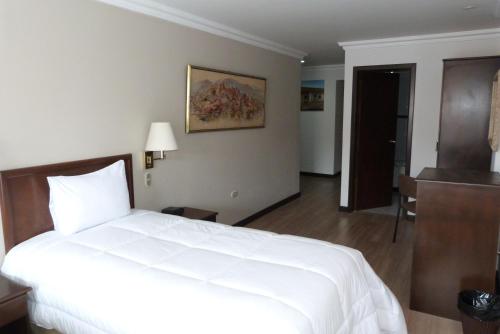 Ένα ή περισσότερα κρεβάτια σε δωμάτιο στο Hotel El Conquistador