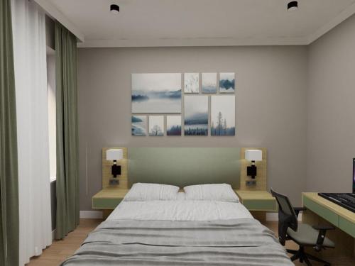 Un pat sau paturi într-o cameră la SULO Bautino Hotel