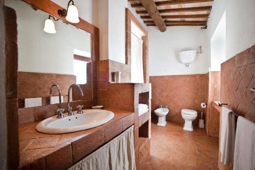 a bathroom with a sink and a toilet at La Spinetta in San Lorenzo Nuovo