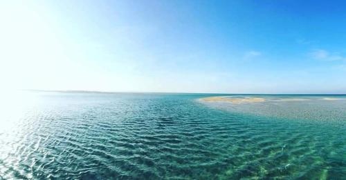 an island in the middle of a body of water at Green Sudr Resort in Ras Sedr