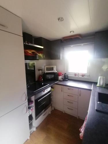 Kuchyň nebo kuchyňský kout v ubytování Tiny House am Wald