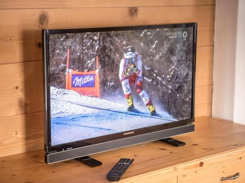 TV a/nebo společenská místnost v ubytování Chalet Fredis Hütte by Interhome