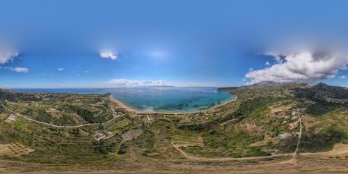 an aerial view of the ocean on a mountain at Villa Mounda Hermes in Ratzaklíon