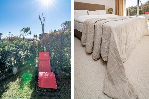 A bed or beds in a room at TE- Luxury resort, front line beach, families only