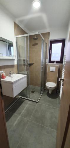 Koupelna v ubytování Haus Schneider