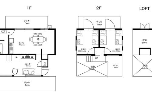 un plan d'étage d'une maison dans l'établissement LOGIN OKINAWA -monotone-, à Onna