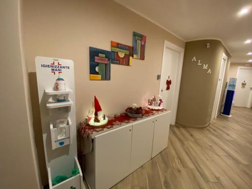a room with a counter with decorations on it at ALMA B&B Home Cosenza in Cosenza