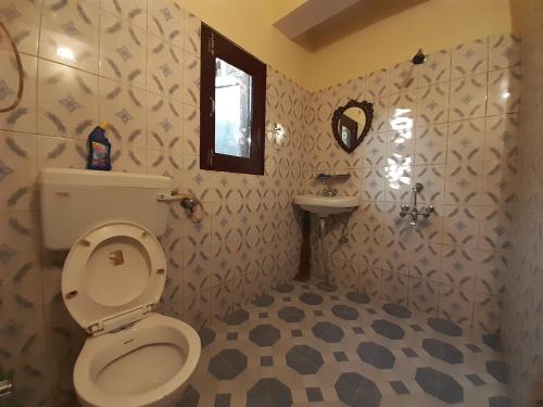 a bathroom with a toilet and a sink at Anand Niketan Homestay Shimla in Shimla