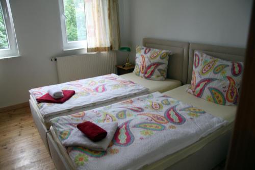 Apartment in Chemnitz, Ebersdorfer Waldにあるベッド