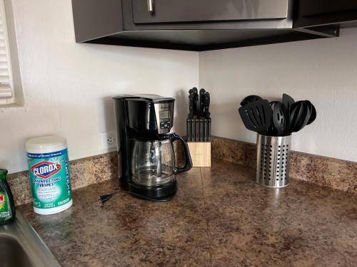 a coffee maker on a counter in a kitchen at Otay 2 bedroom condo in Tijuana