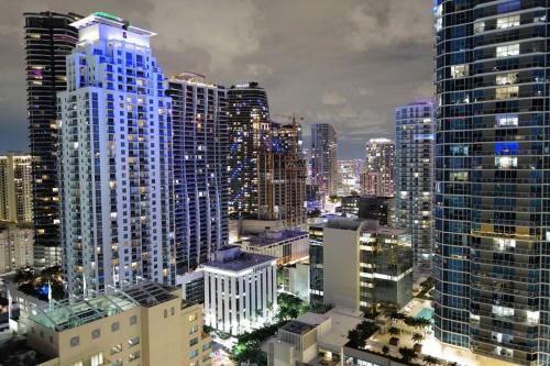 a view of a large city with tall buildings at 1Bd Apt with Free Parking and Amazing View in Miami
