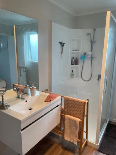 Koupelna v ubytování Modern studio apartment