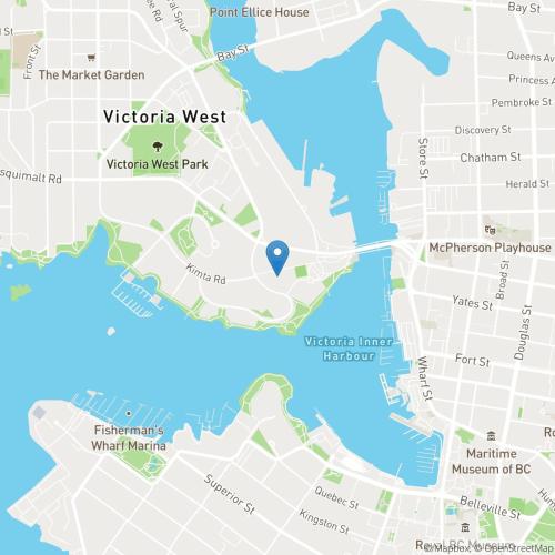 a map of the virginia west neighborhood at Deluxe 2 Bed 2 Bath With Harbour And Empress Hotel Views in Victoria
