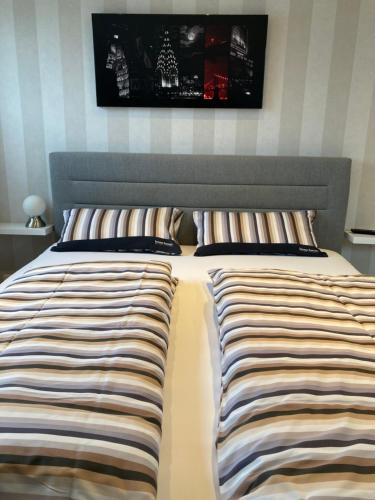 En eller flere senge i et værelse på Ferienwohnung-Christin