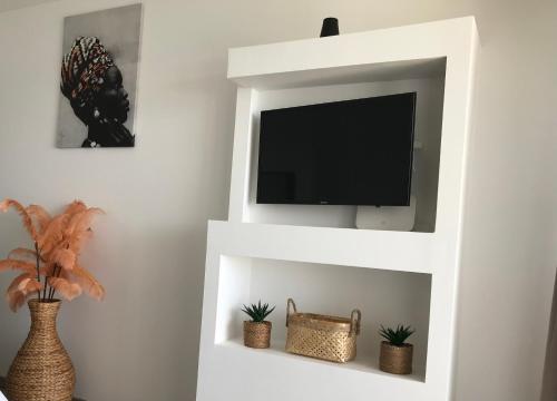 TV a/nebo společenská místnost v ubytování Lady laying