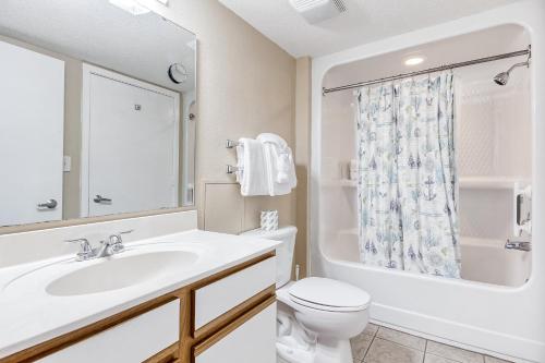 a bathroom with a sink and a toilet and a shower at Roxanne Towers 1101 in Myrtle Beach