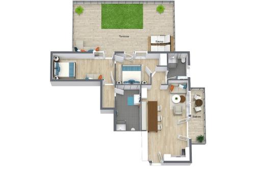 a floor plan of a house at Residence Martha in Biberwier