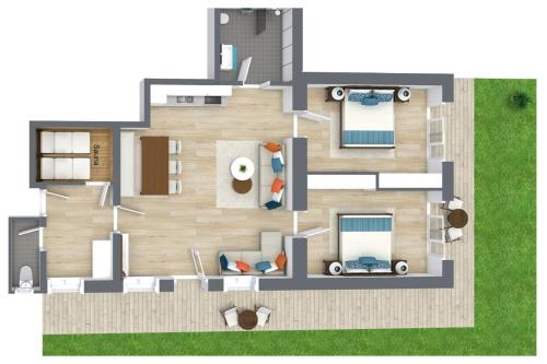 a floor plan of a house with at Residence Martha in Biberwier